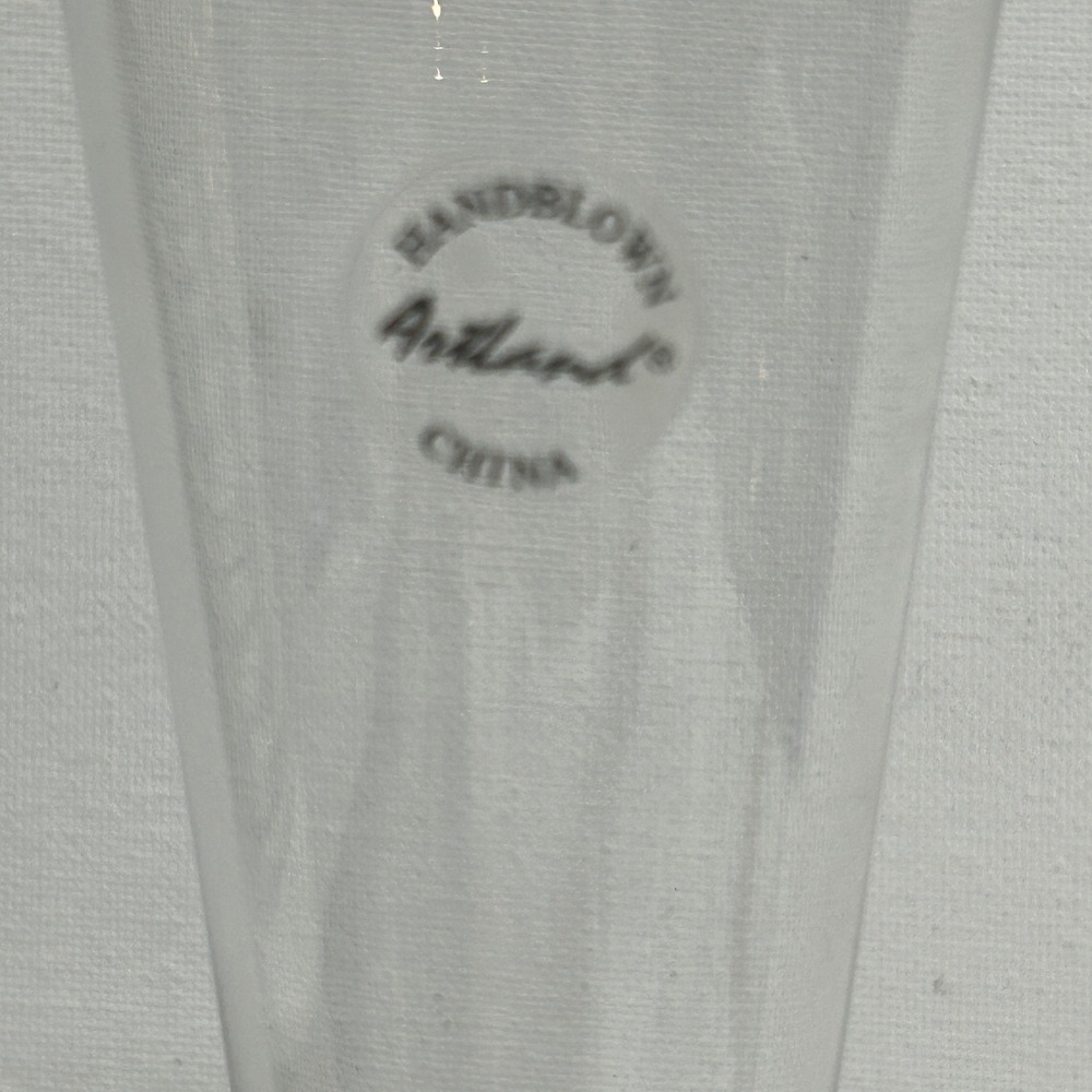 ARTLAND PRESCOTT HONEYCOMB STEM CHAMPAGNE FLUTES Brutalist Frosted glass MCM - Picture 9 of 14
